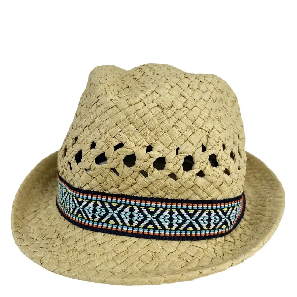 Childrens Place Boys Hat L/XL 8+ Paper Straw Natural New